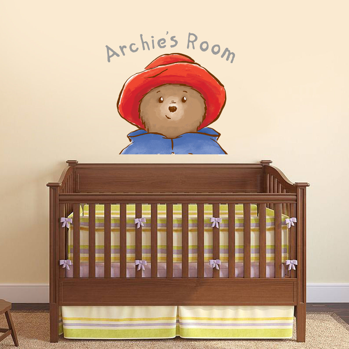 Baby Paddington Bear Personalised Name Head