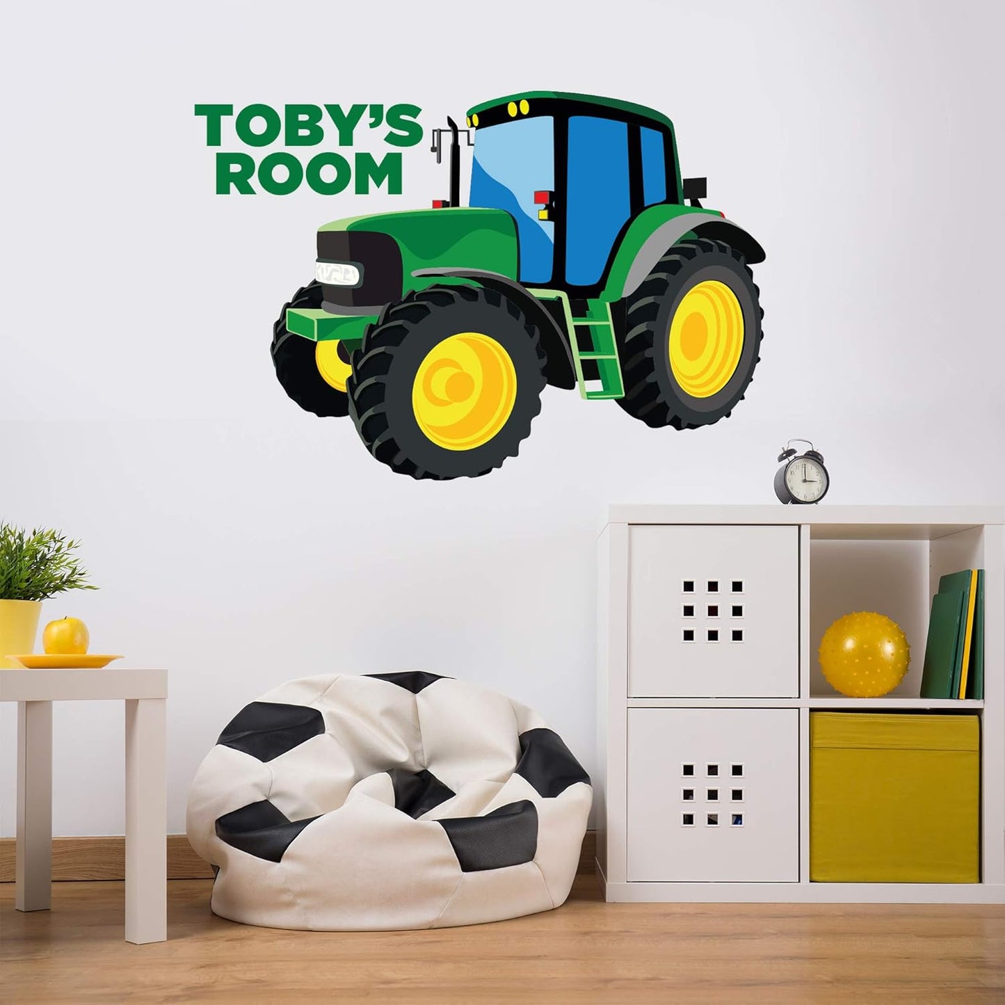 Personalised Green Tractor Wall Sticker Bedroom Art Decal Mural Kids