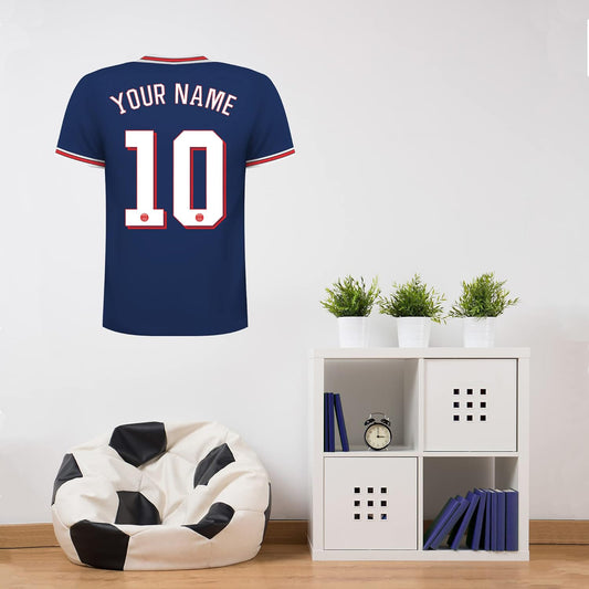 Paris Saint-Germain F.C. Personalised Shirt Wall Sticker