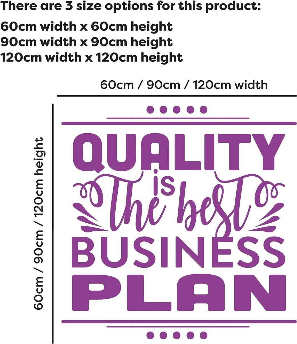 Quality is the Best Business Plan Wall Sticker