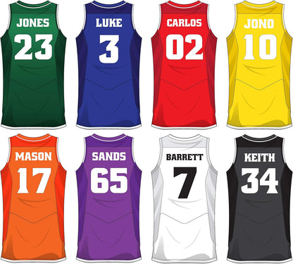 Personalised Basketball Jersey Name Wall Sticker Bedroom Art Decal Mural Kids