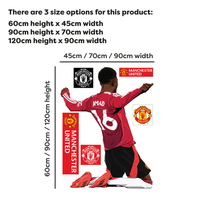 Manchester United FC Wall Sticker - Amad Diallo Illustration Decal Art