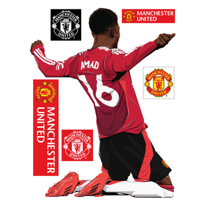 Manchester United FC Wall Sticker - Amad Diallo Illustration Decal Art