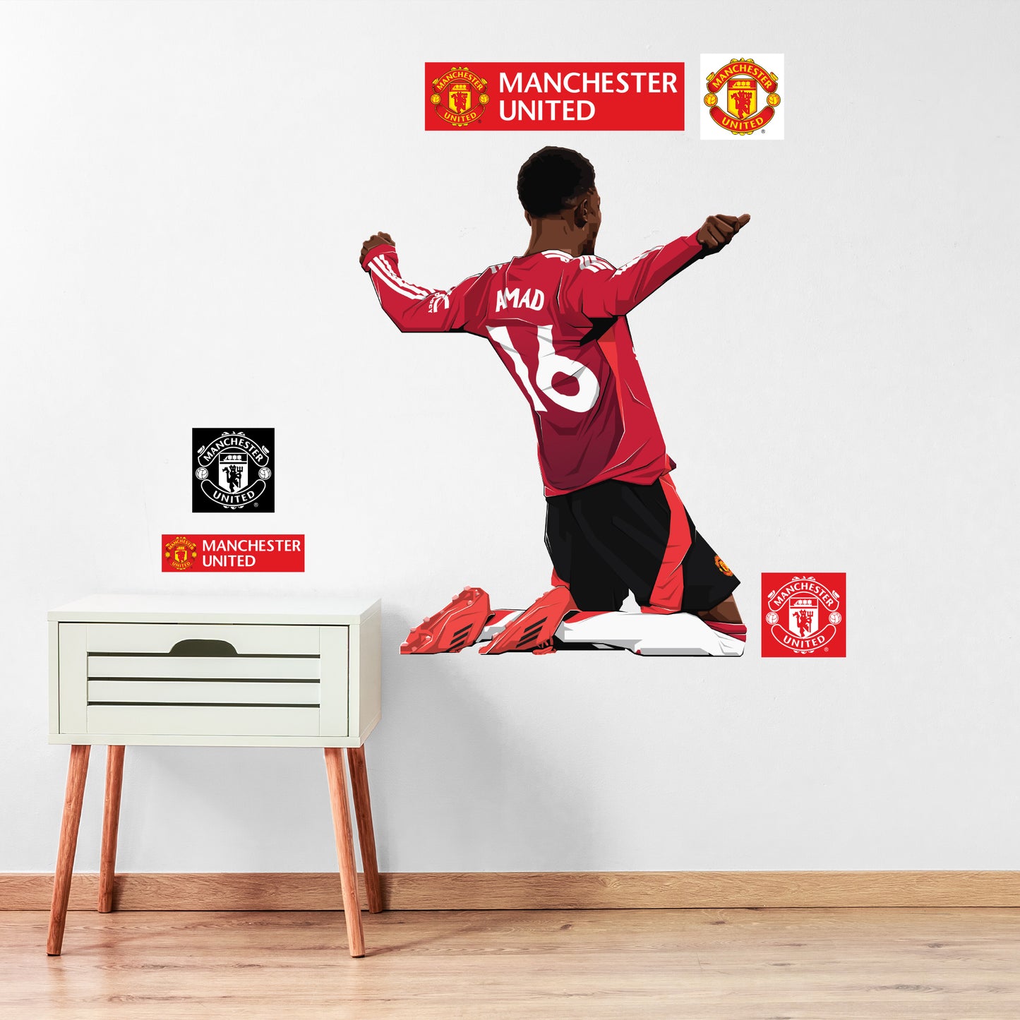 Manchester United FC Wall Sticker - Amad Diallo Illustration Decal Art