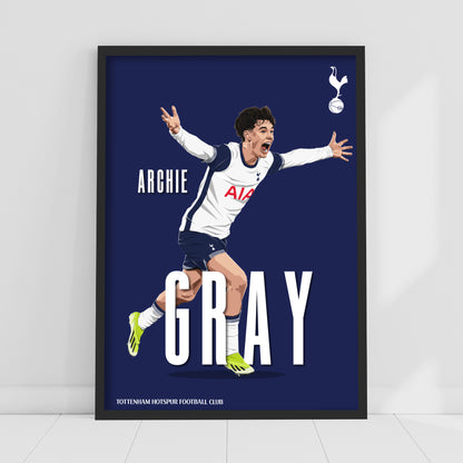 Tottenham Hotspur Print - Archie Gray Illustration 24-25 Poster Wall Art