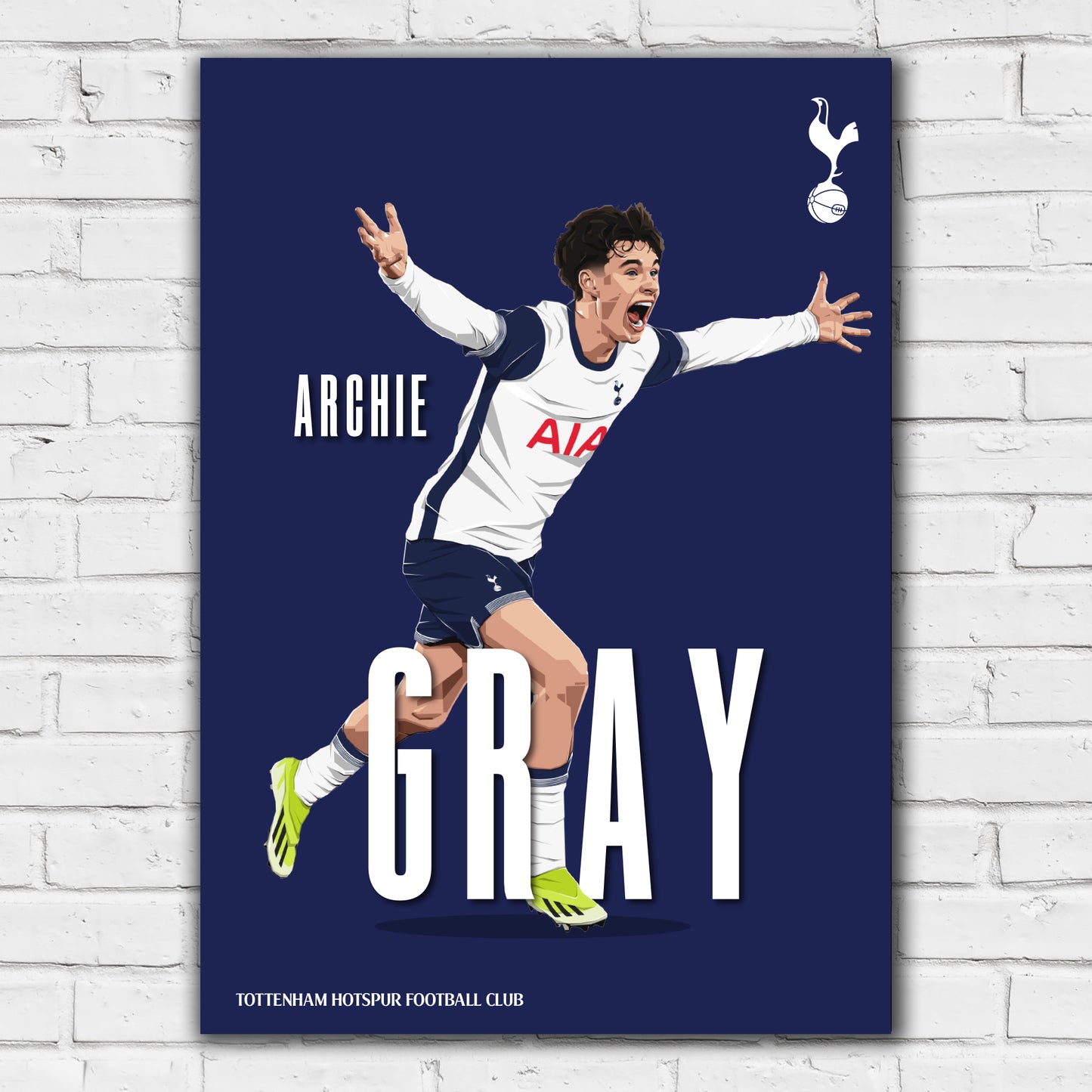 Tottenham Hotspur Print - Archie Gray Illustration 24-25 Poster Wall Art