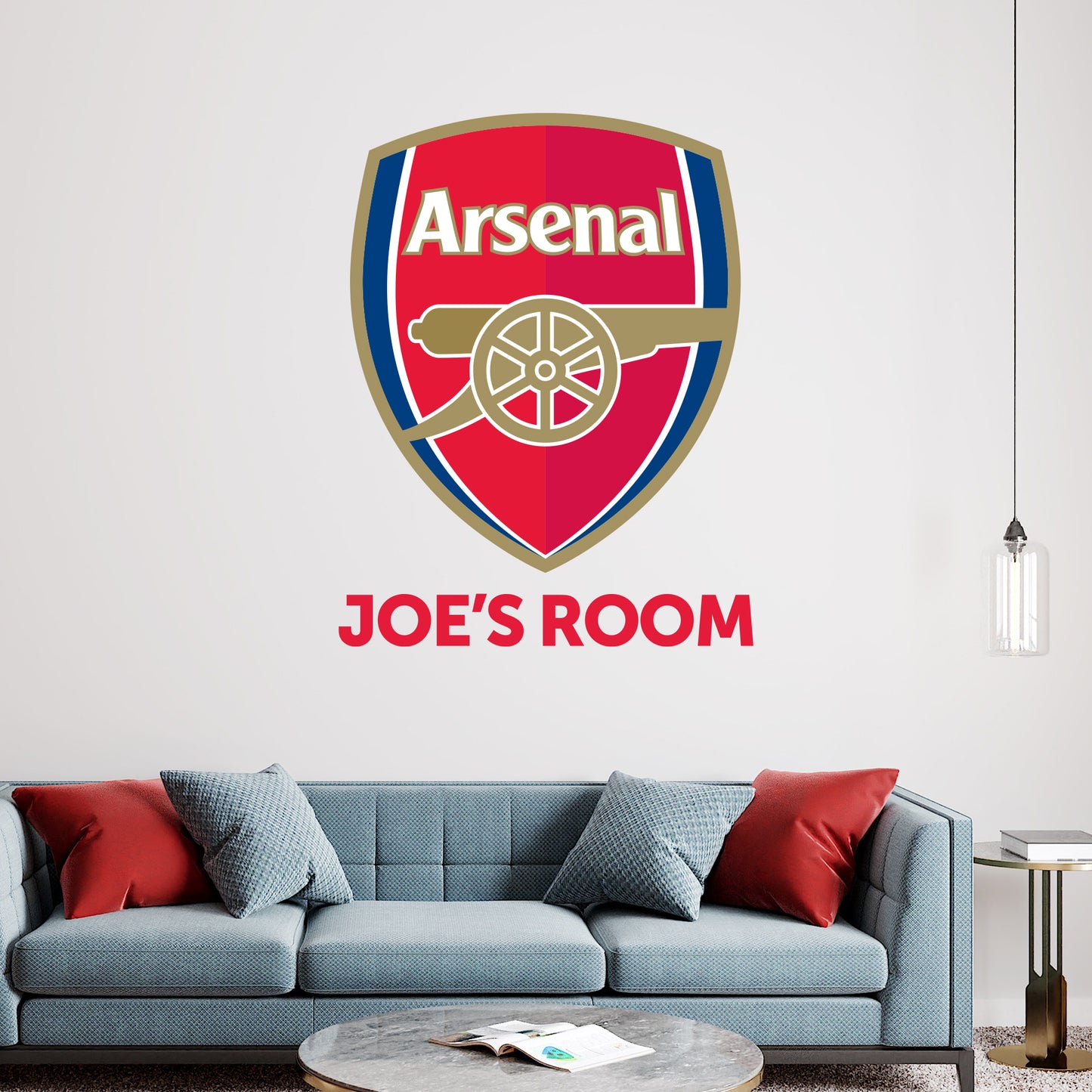 Arsenal Football Club - Personalised Name & Crest + Gunners Wall Sticker Set Vinyl