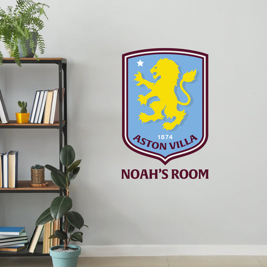 Aston Villa Football Club Badge & Personalised Name Wall Sticker