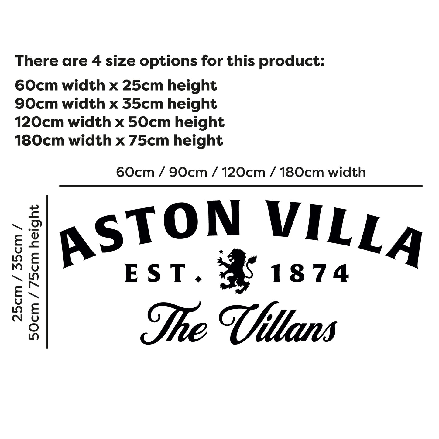 Aston Villa Football Club The Villans Wall Sticker