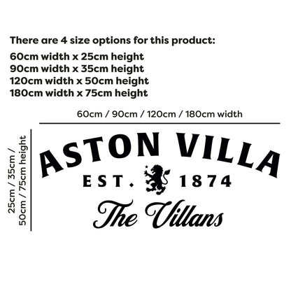 Aston Villa Football Club The Villans Wall Sticker