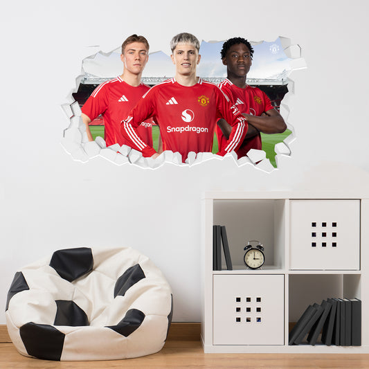 Manchester United FC Wall Sticker - 24/25 Attacking Trio Broken Wall Sticker