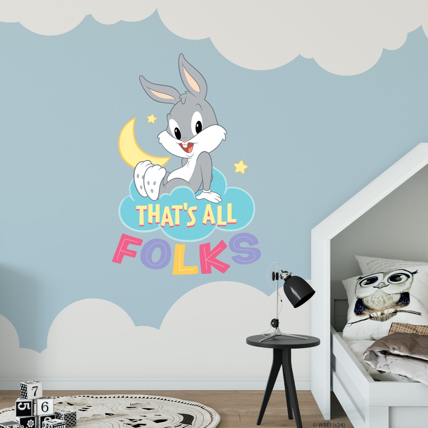 Looney Tunes Wall Sticker - Baby Bugs Bunny That's All Folks Cloud Wall Decal Art