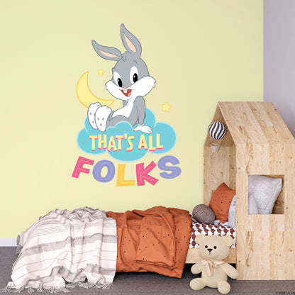 Looney Tunes Wall Sticker - Baby Bugs Bunny That's All Folks Cloud Wall Decal Art