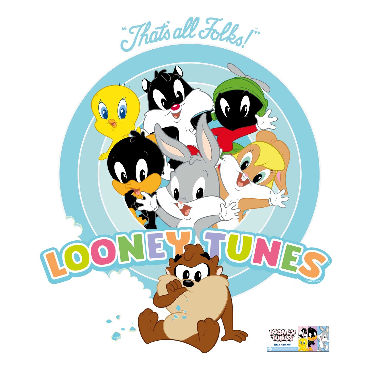 Looney Tunes Wall Sticker - Baby Group That's All Folks Circle Wall Decal Art