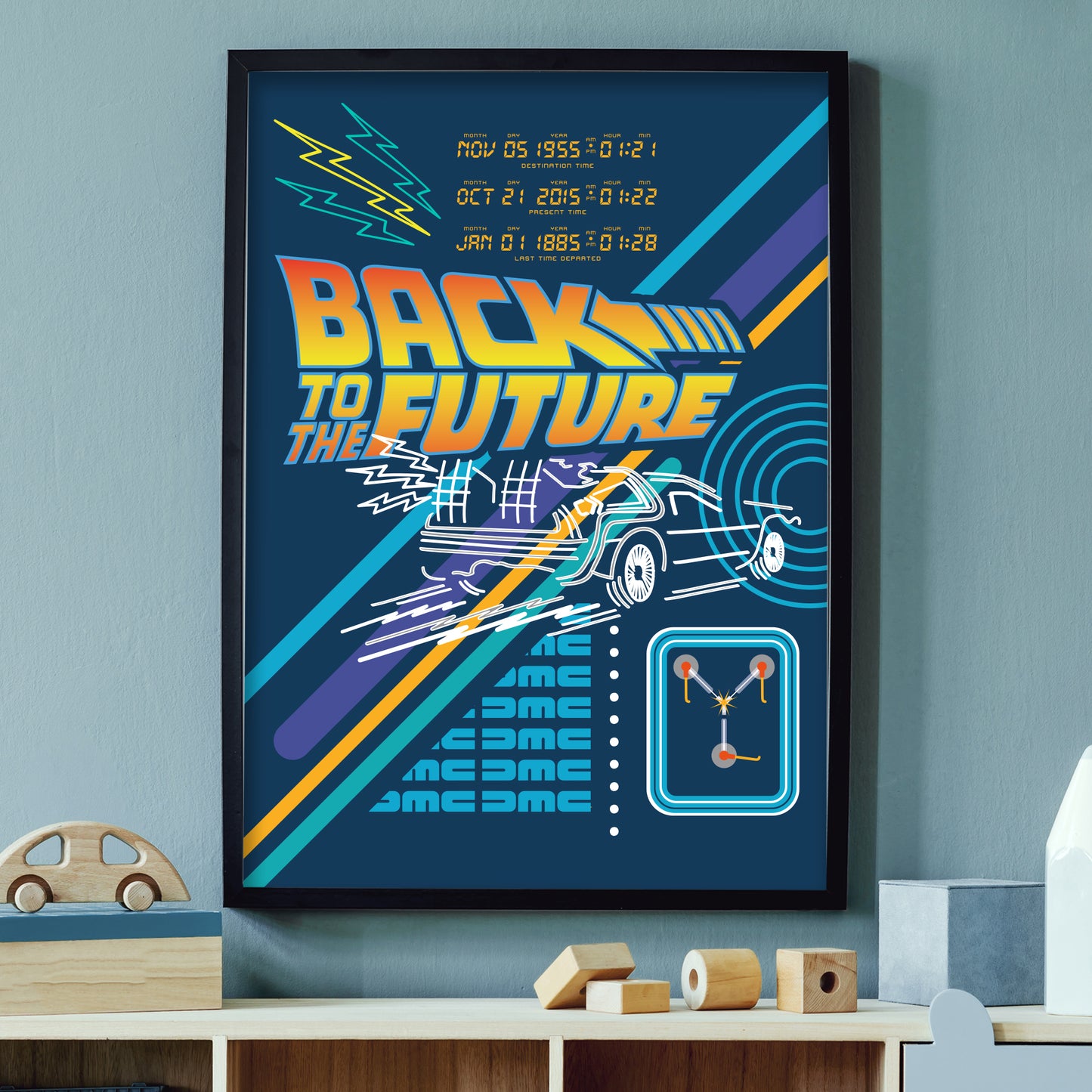 Back to the Future Print - Blue Graphic Poster Art