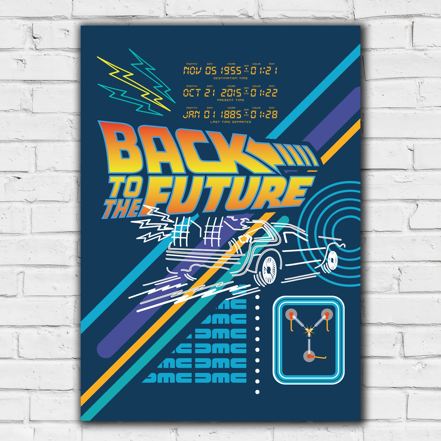 Back to the Future Print - Blue Graphic Poster Art