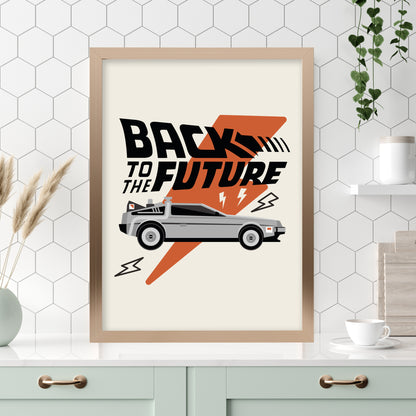 Back to the Future Print - Lightning Bolt Poster Art