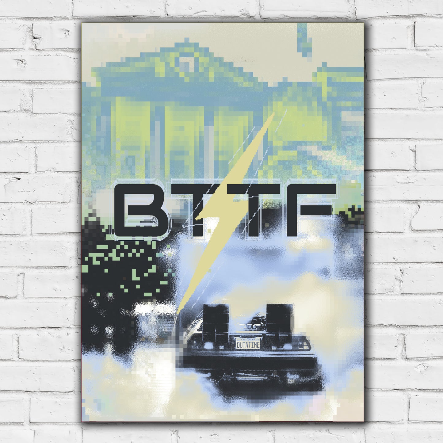 Back to the Future Print - Pixel Smoke Poster Art