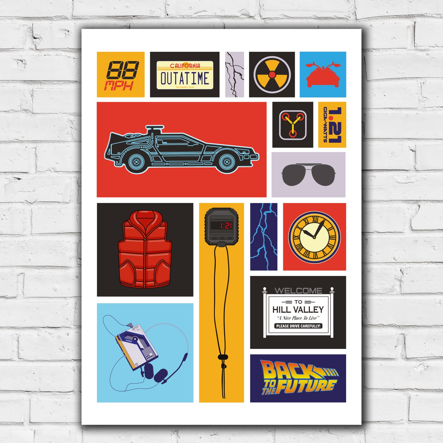 Back to the Future Print - Square Icons Collage Poster Art