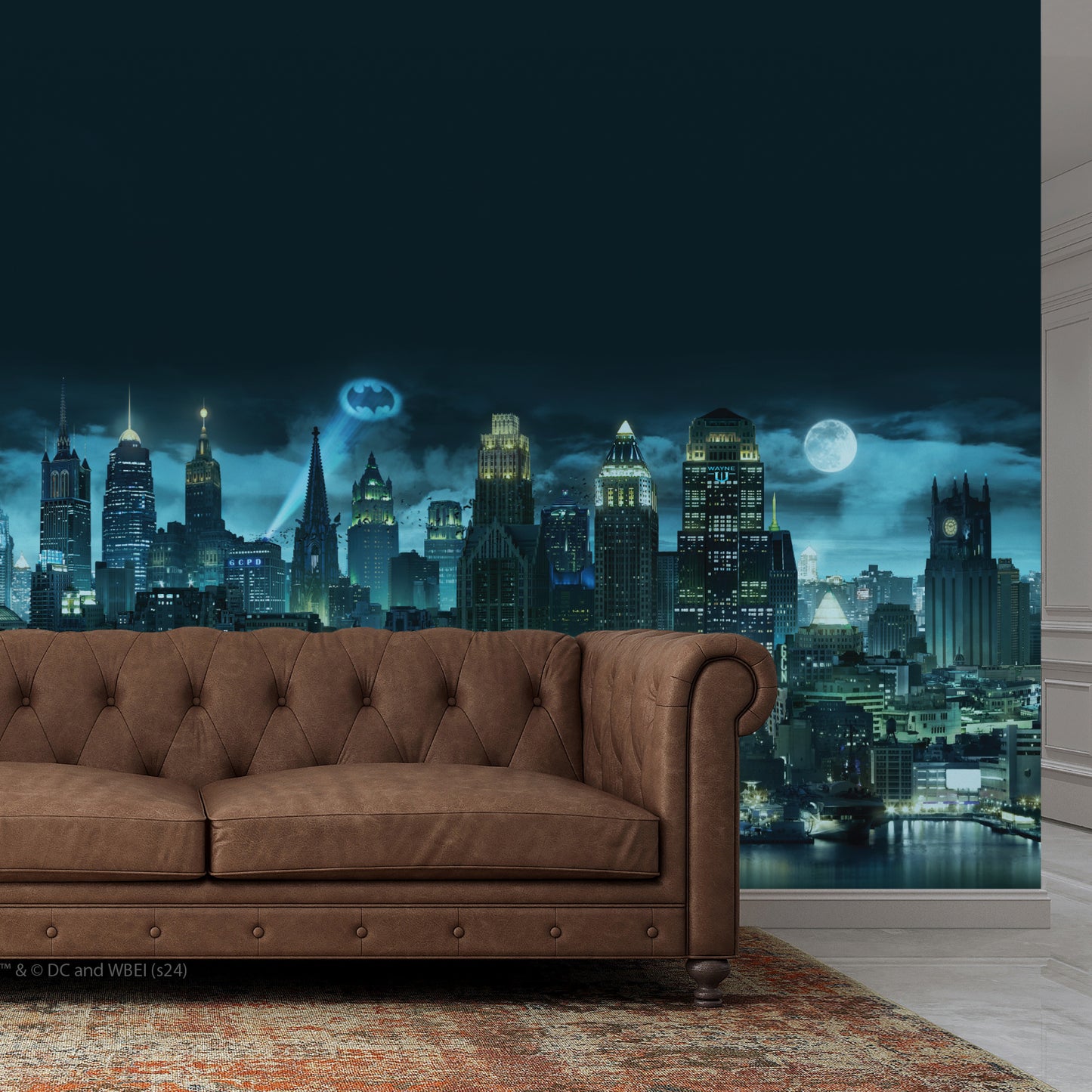 Batman™ Wall Sticker - Gotham City Full Wall Mural Decal DC Superhero Art