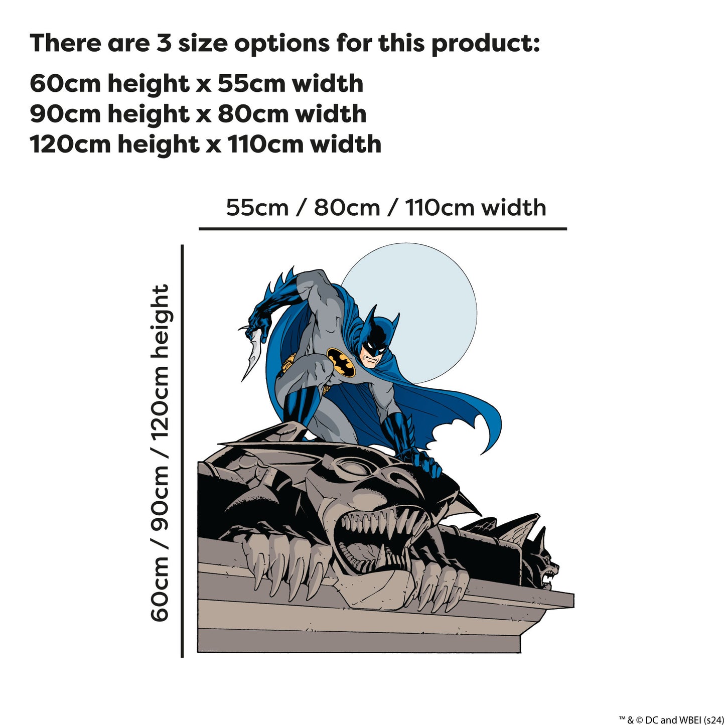 Batman™ Wall Sticker - Batman on Gargoyle Wall Decal DC Superhero Art