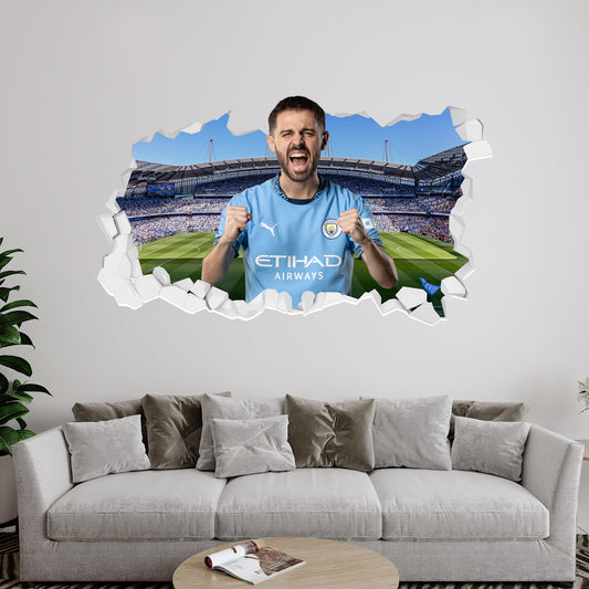 Manchester City FC - Silva 24/25 Broken Wall Sticker