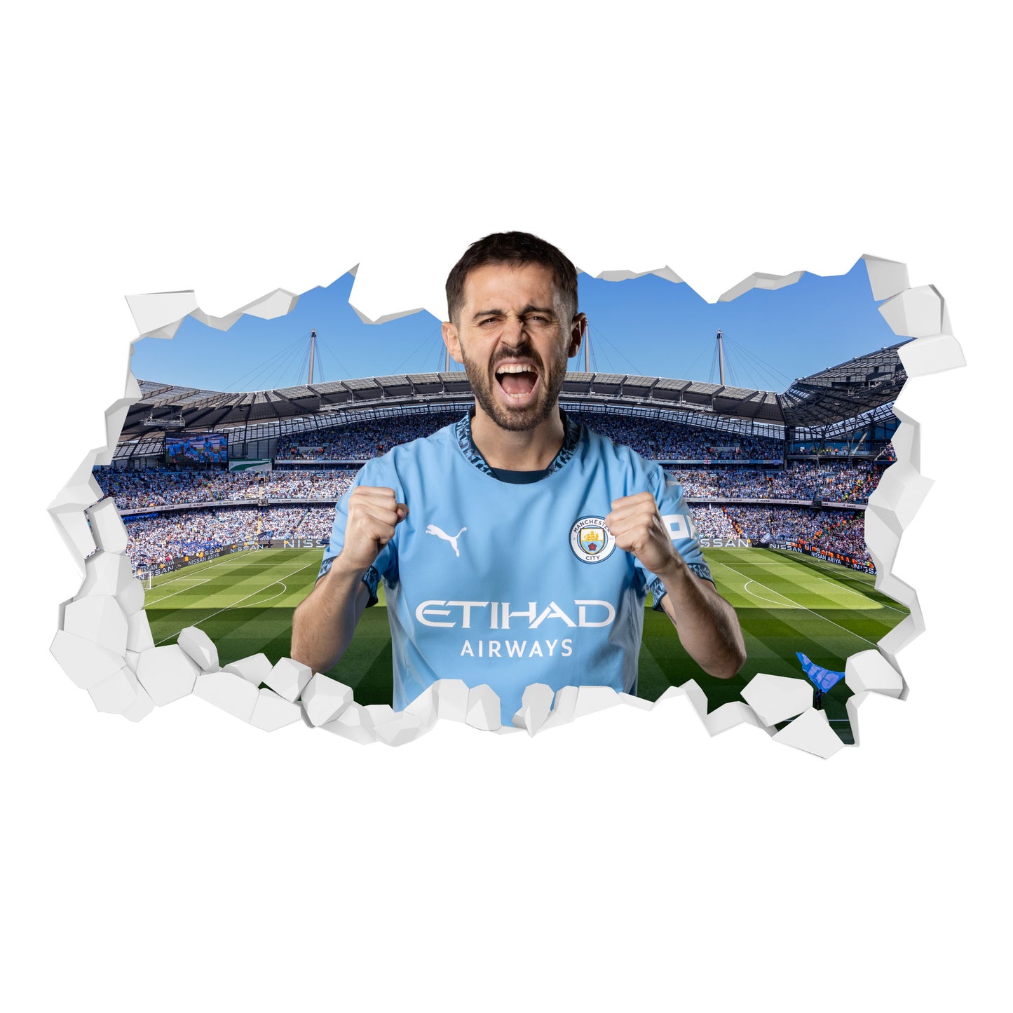 Manchester City FC - Silva 24/25 Broken Wall Sticker