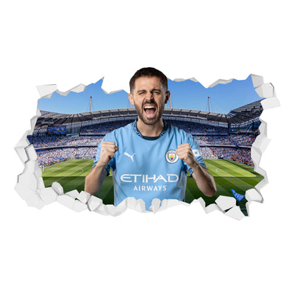 Manchester City FC - Silva 24/25 Broken Wall Sticker + Decal Set