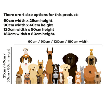 Dog Wall Sticker - Big Group of Dogs Decal Wall Art