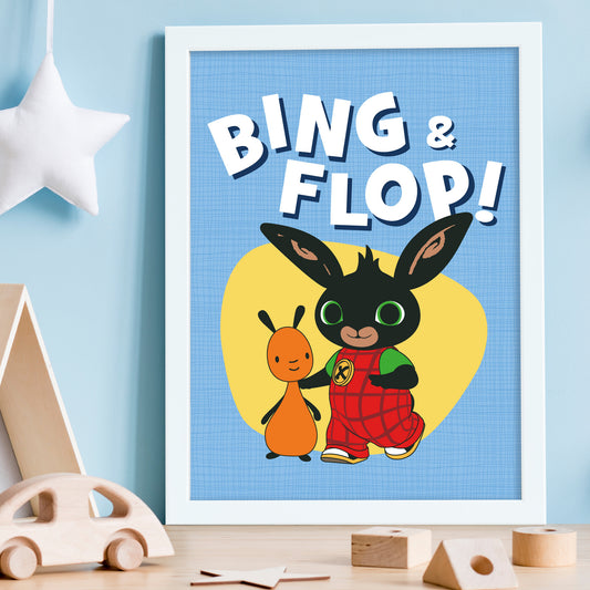 Bing Print - Bing and Flop Blue Poster Wall Art