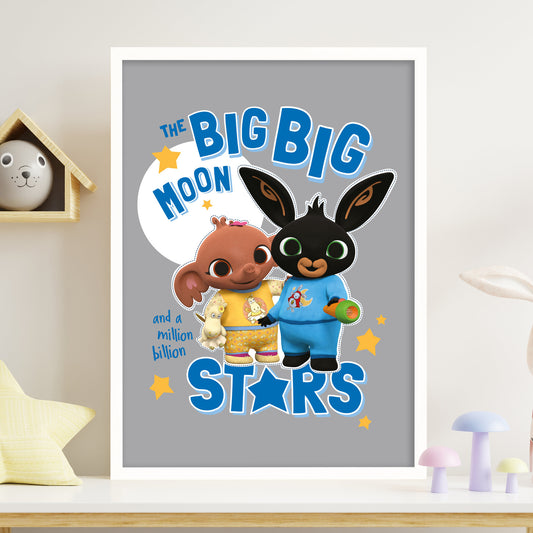 Bing Print - Bing and Sula Night Time Moon and Stars Poster Wall Art