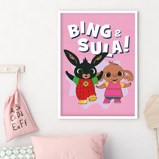 Bing Print - Bing and Sula Pink Poster Wall Art