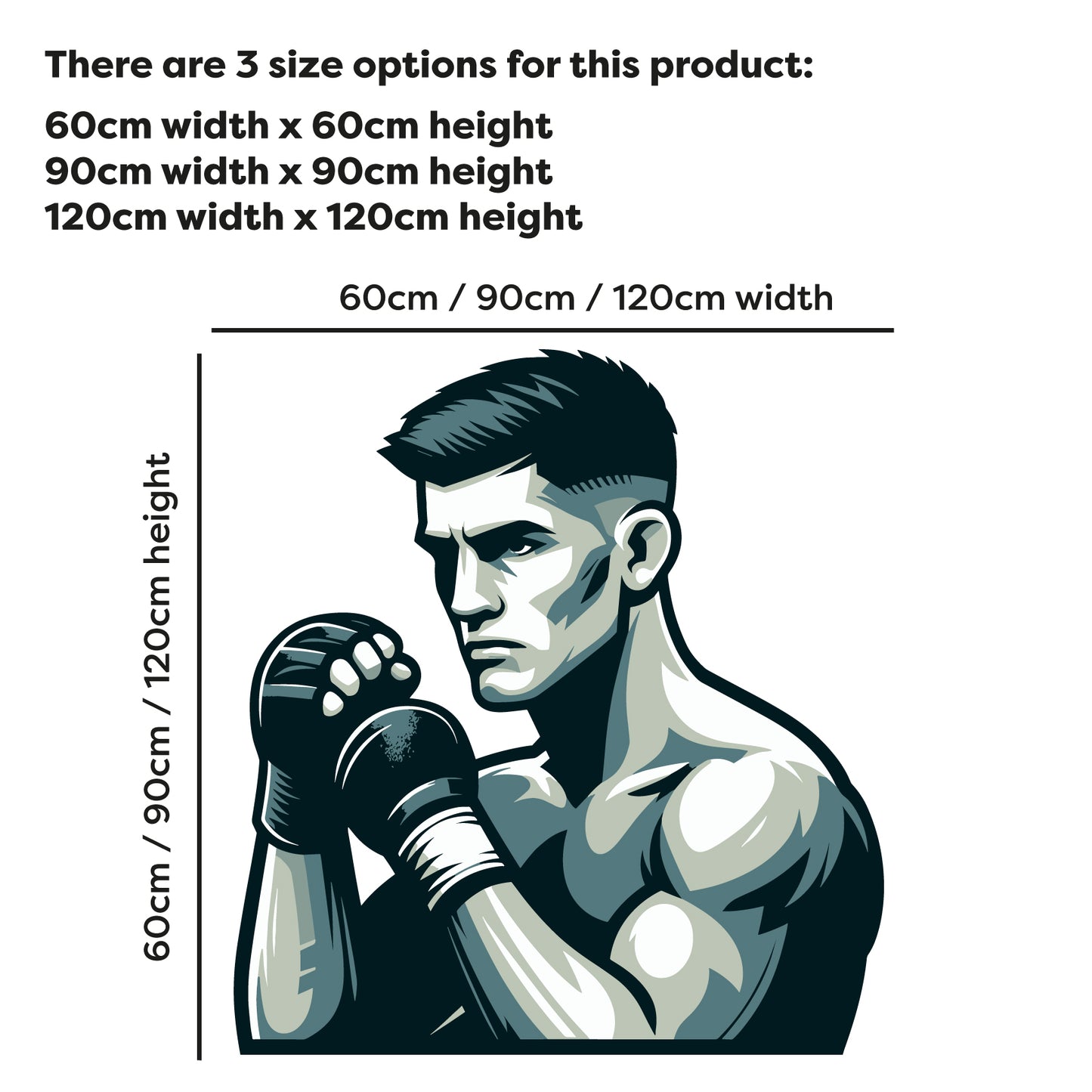 Boxing Wall Sticker - Boxer Portrait Decal Wall Art