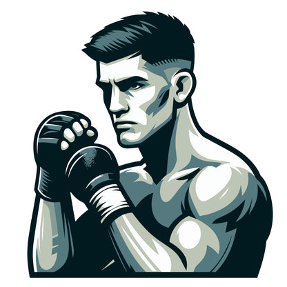 Boxing Wall Sticker - Boxer Portrait Decal Wall Art