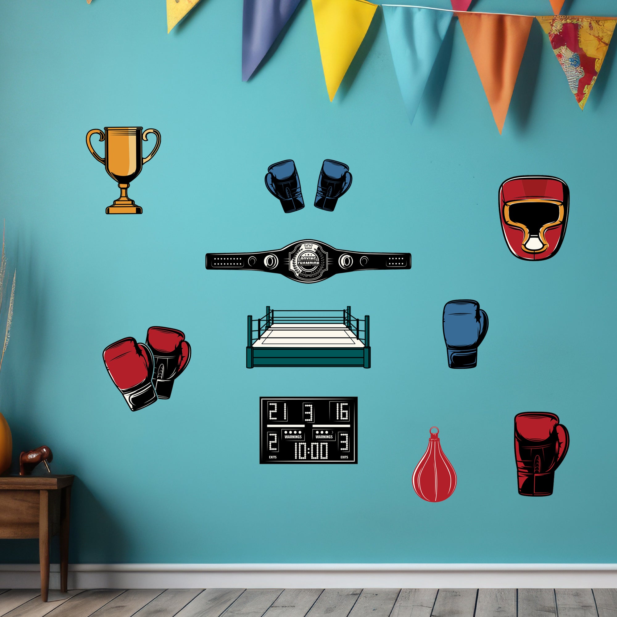 Boxing Wall Sticker - 11 Icons Decal Wall Art – www.themed.co.uk