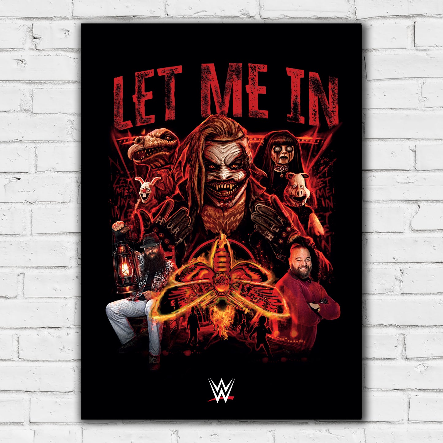 WWE Print - Bray Wyatt Let Me In Red Collage Poster Wrestling Wall Art