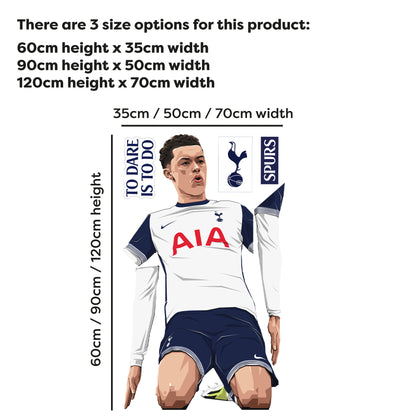 Tottenham Hotspur FC - Brennan Johnson 24-25 Illustration Wall Sticker