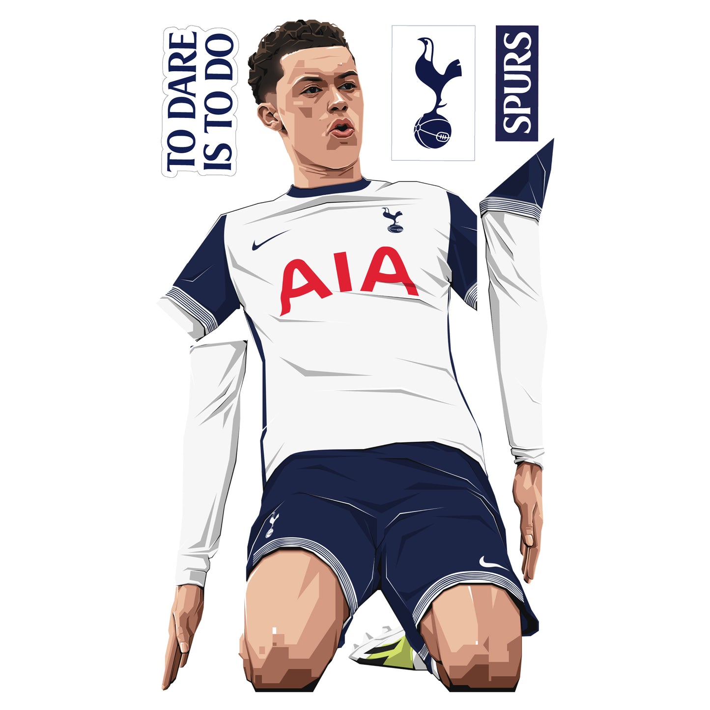 Tottenham Hotspur FC - Brennan Johnson 24-25 Illustration Wall Sticker