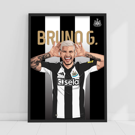 Newcastle United FC Print - Bruno G. Illustration Poster Football Wall Art