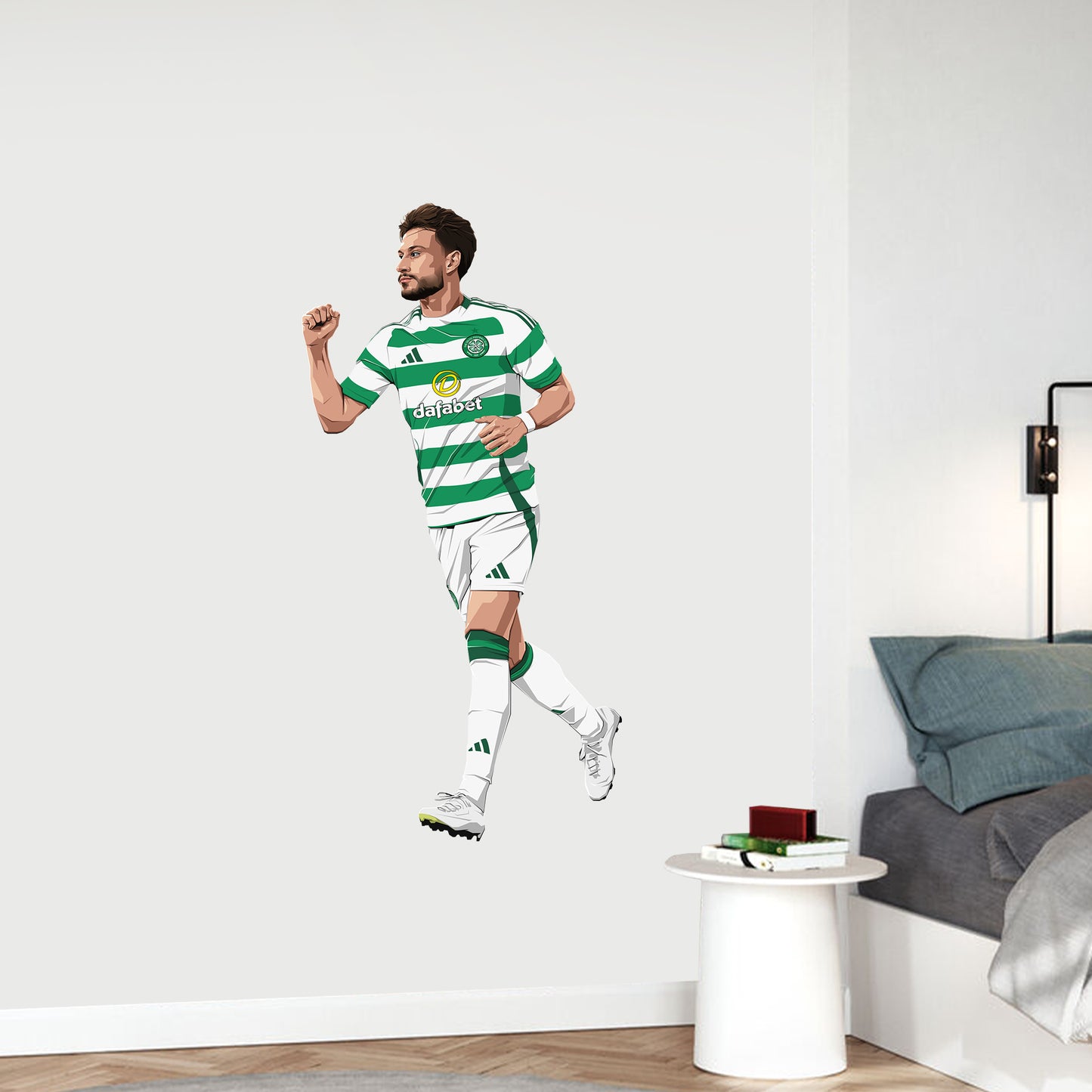 Celtic FC Wall Sticker - Kuhn Player Illustration 24/25 Wall Decal Football Art