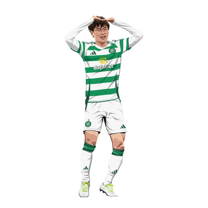 Celtic FC Wall Sticker - Kyogo Player Illustration 24/25 Wall Decal Football Art