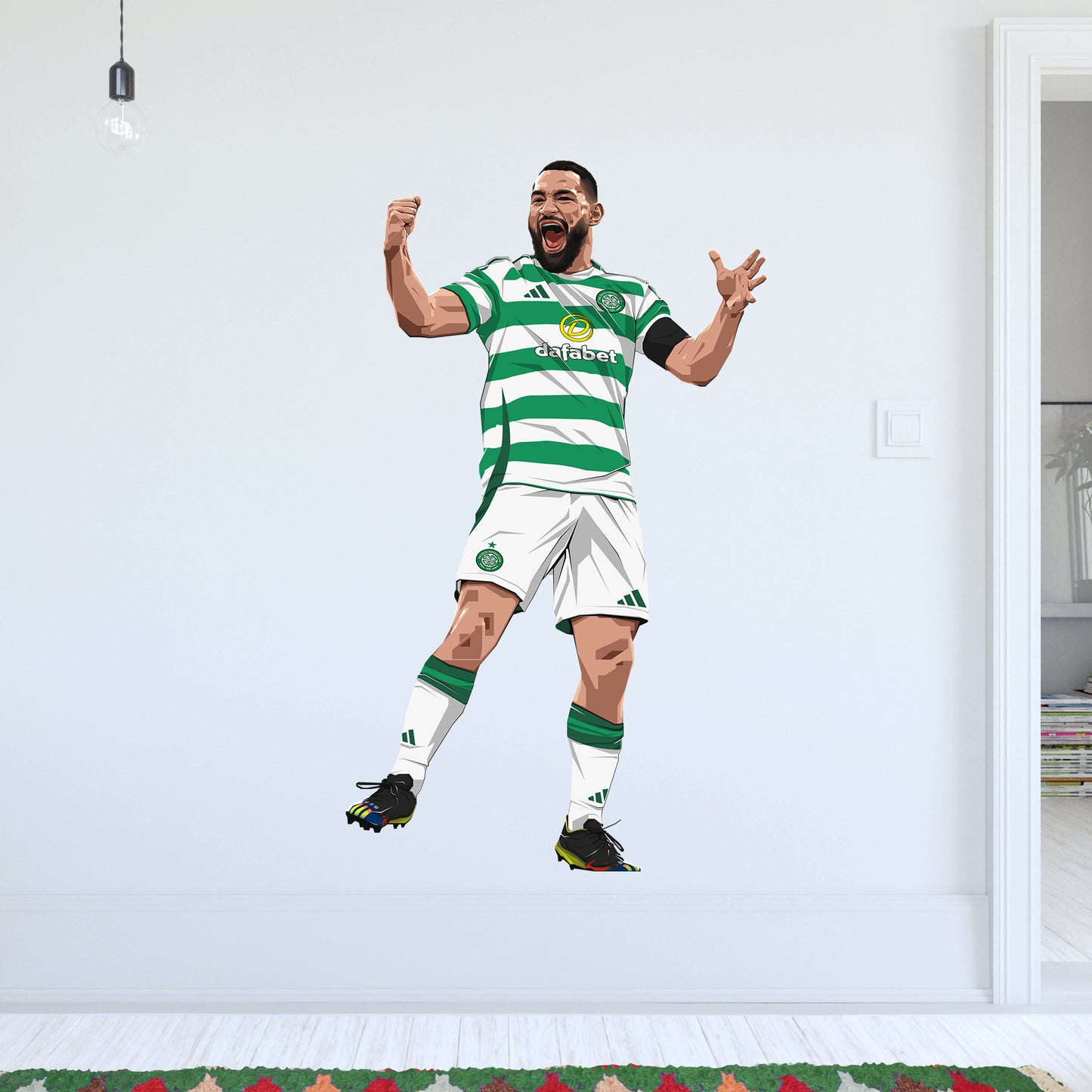 Celtic FC Wall Sticker - Vickers Player Illustration 24/25 Wall Decal Football Art