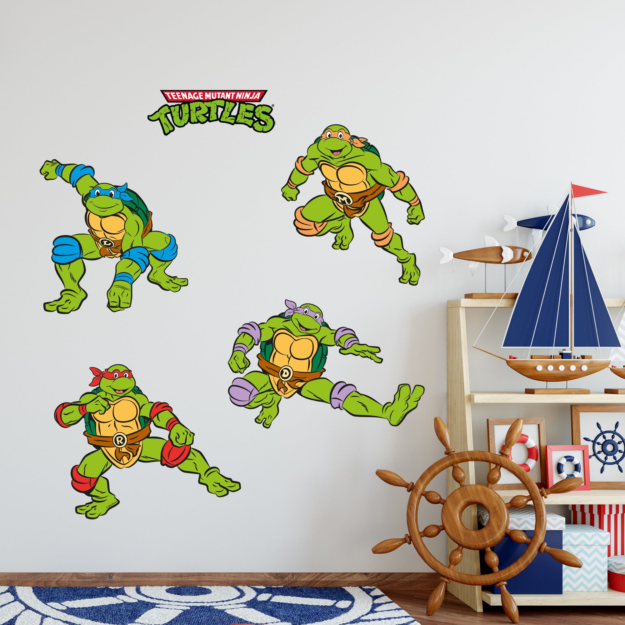 Teenage Mutant Ninja Turtles Wall Sticker - 4 Character Decal Set TMNT ...