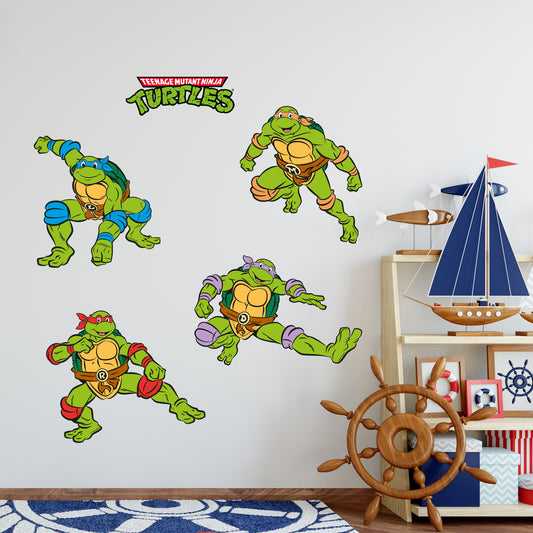 Teenage Mutant Ninja Turtles Wall Sticker - 4 Character Decal Set TMNT Art