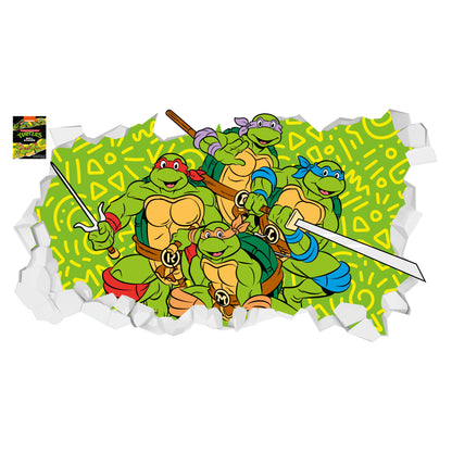 Teenage Mutant Ninja Turtles Wall Sticker - Group Broken Wall Decal TMNT Art