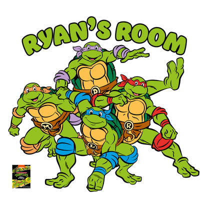 Teenage Mutant Ninja Turtles Wall Sticker - Group Crouching Personalised Decal TMNT Art