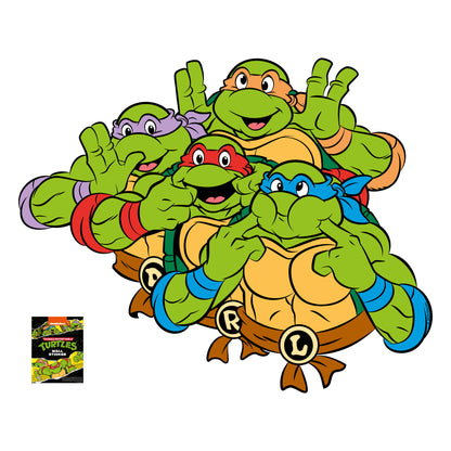 Teenage Mutant Ninja Turtles Wall Sticker - Group Pulling Funny Faces Decal TMNT Art