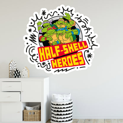 Teenage Mutant Ninja Turtles Wall Sticker - Half Shell Heroes Group Decal TMNT Art