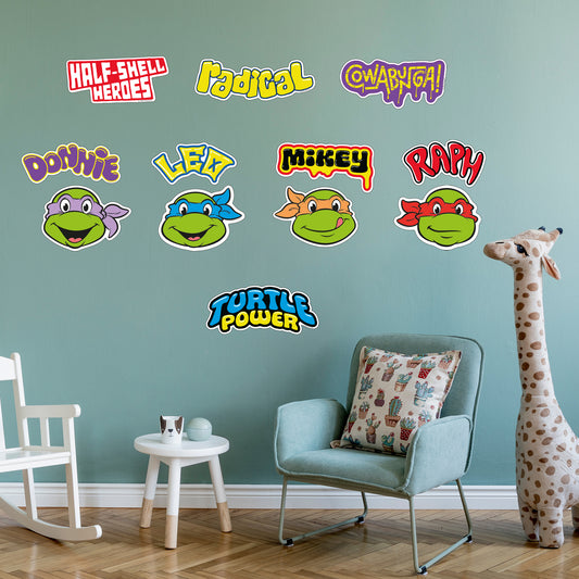 Teenage Mutant Ninja Turtles Wall Sticker - Classic Icons Decal Set TMNT Art