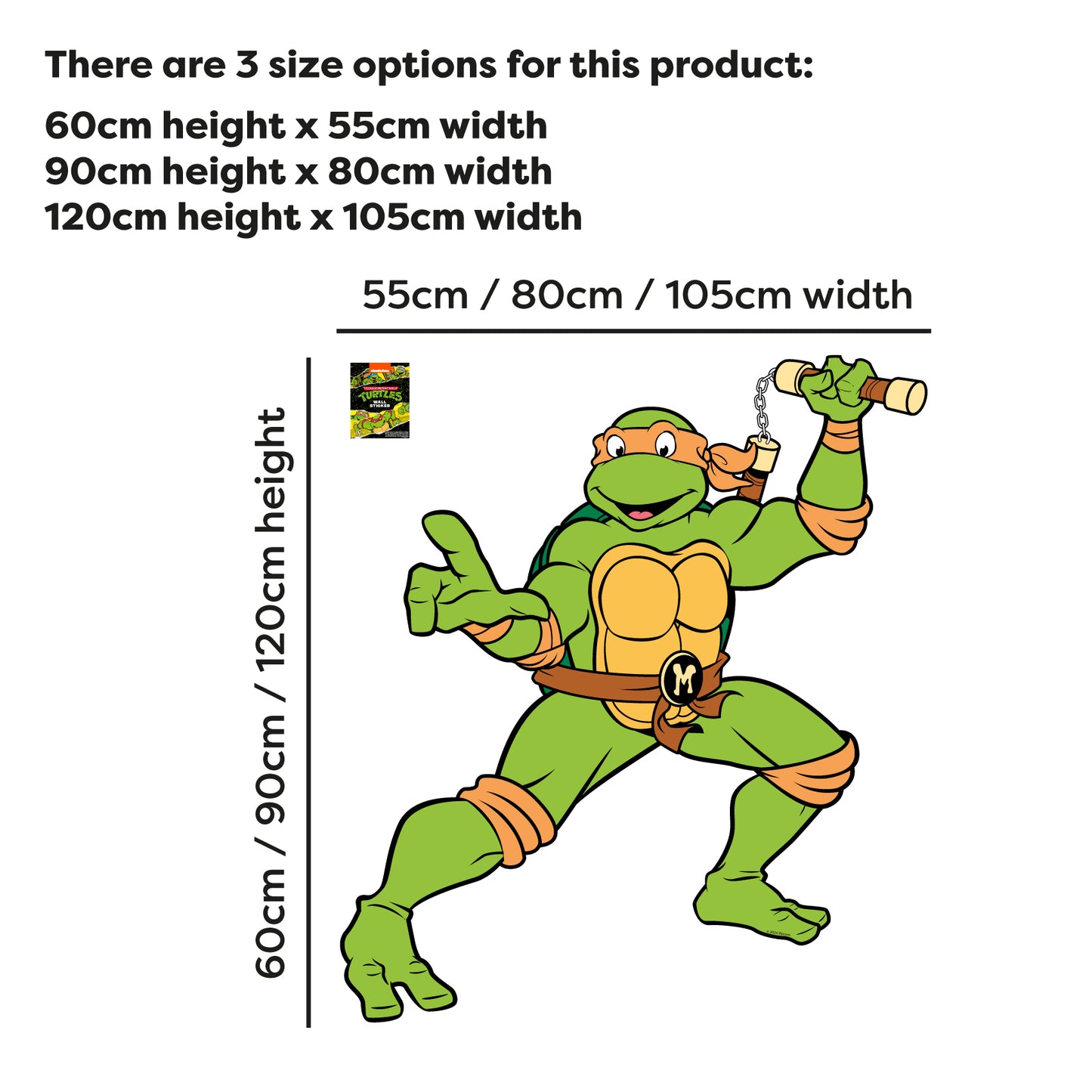 Teenage Mutant Ninja Turtles Wall Sticker - Mikey Character Decal TMNT Art